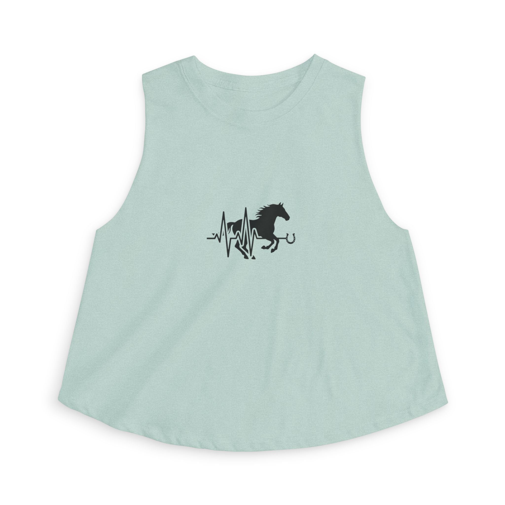 Horse Heartbeat Crop Top — Equestrian Women's Crop Tank