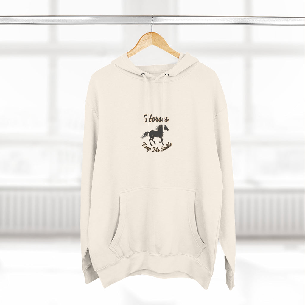 Horse Rescue Hoodie - "Horses Keep Me Stable" Fleece Pullover