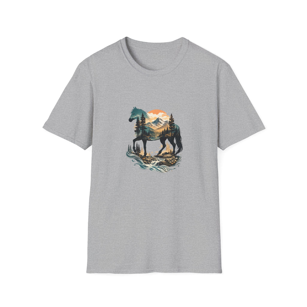 Sunset Mountain Horse T-Shirt — Horse in the Mountains at Sunset Comfy Tee