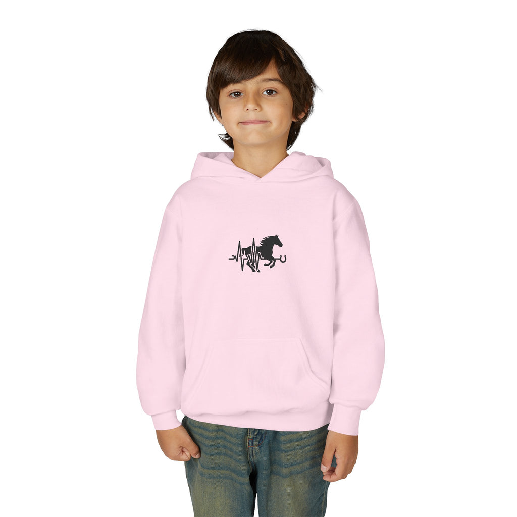 Youth Horse Heartbeat Hoodie - Equestrian Kids Pullover