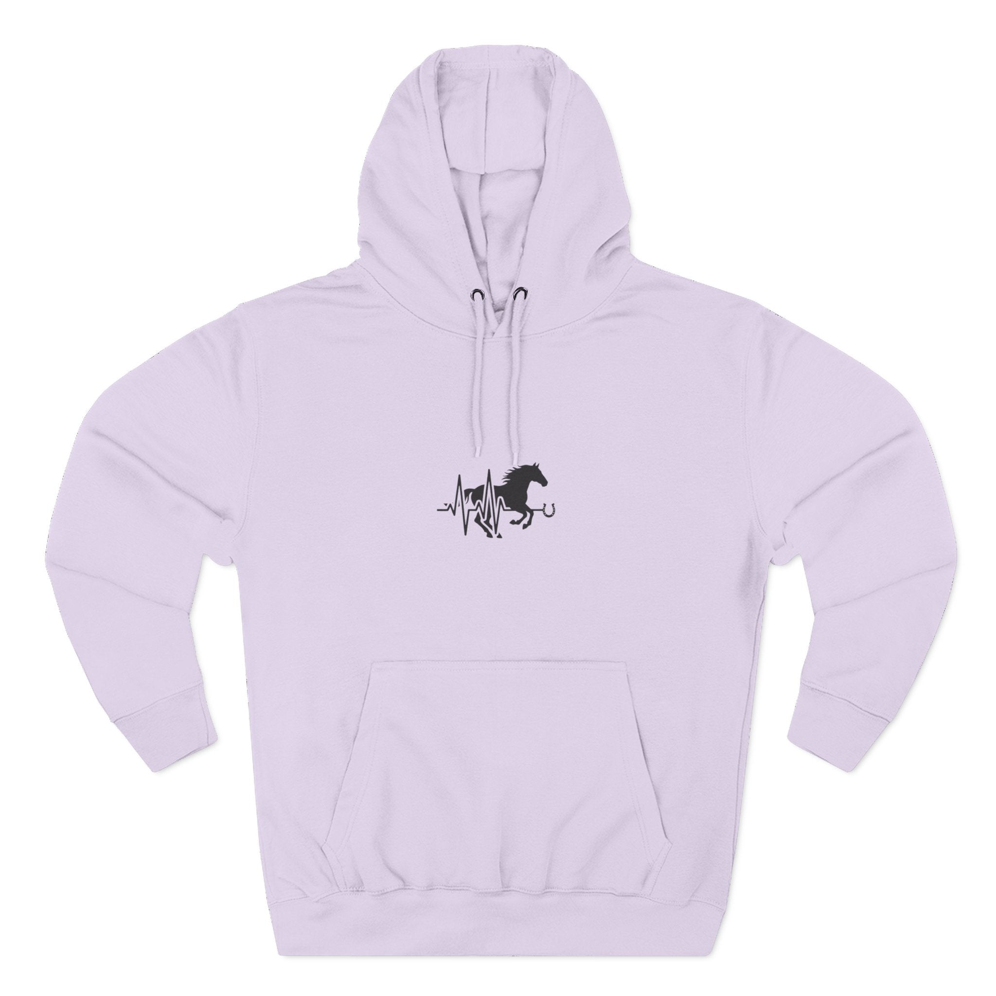 Horse Heartbeat Hoodie — Minimal Equestrian Fleece Pullover