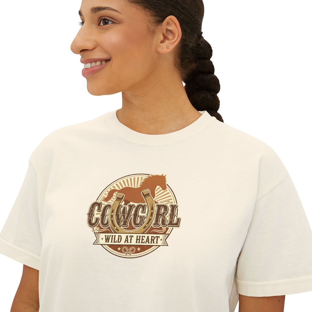 Cowgirl 'Wild At Heart' Boxy Tee — Women's Cowgirl T-Shirt