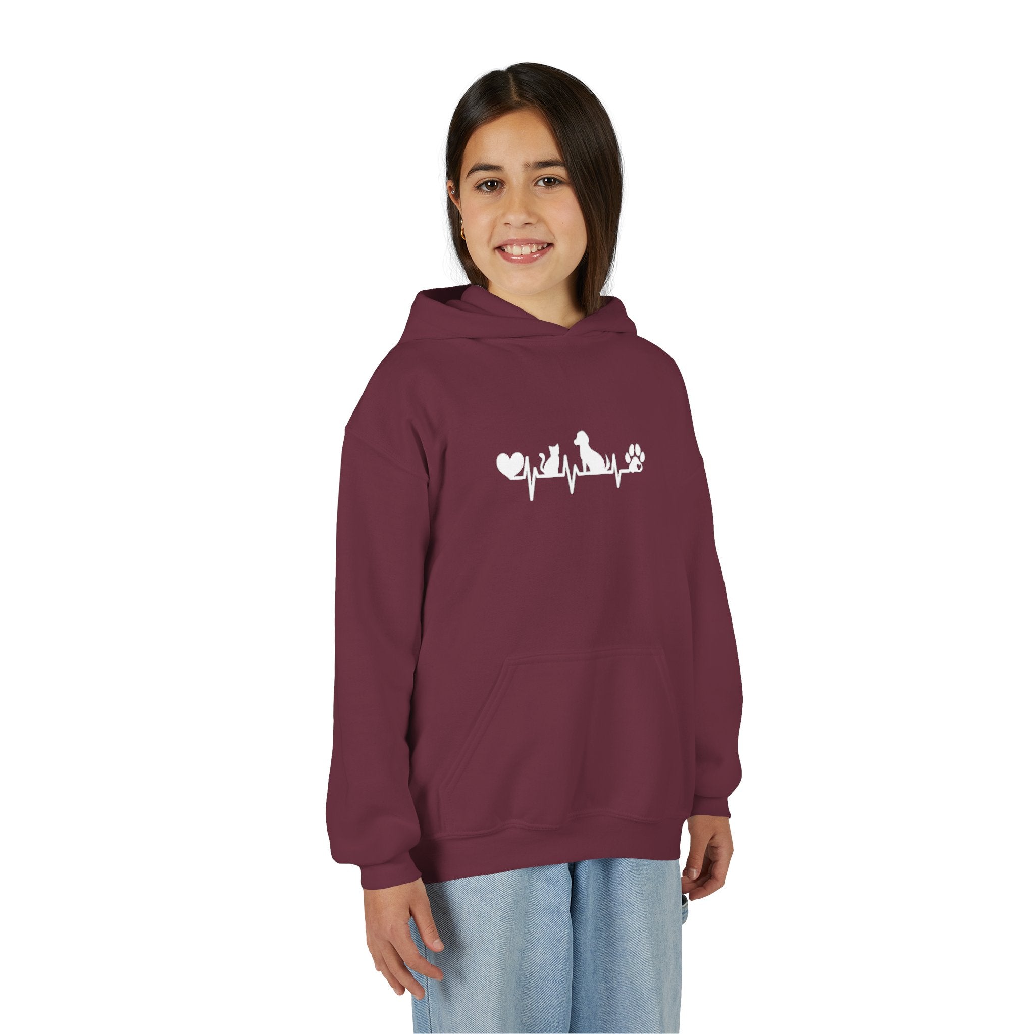Kids Dog & Cat Heartbeat Hoodie