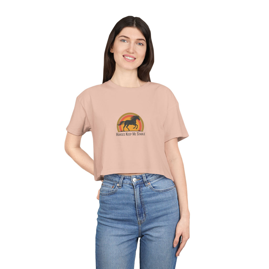 Vintage Sunset Horse- Crop Top Tee
