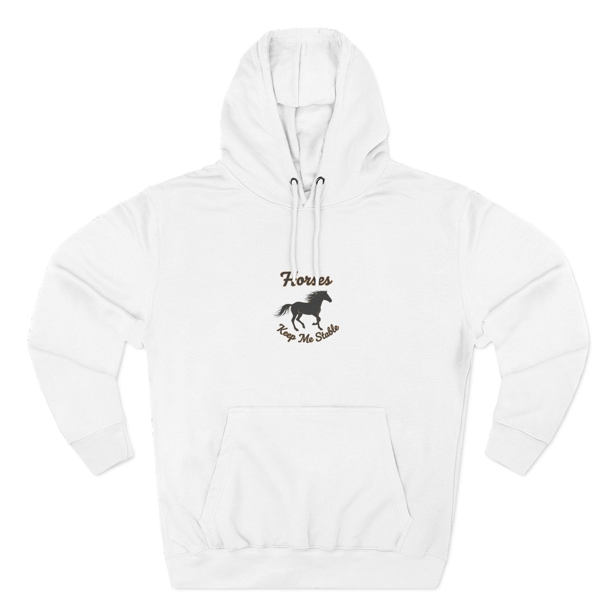 Horse Rescue Hoodie - "Horses Keep Me Stable" Fleece Pullover
