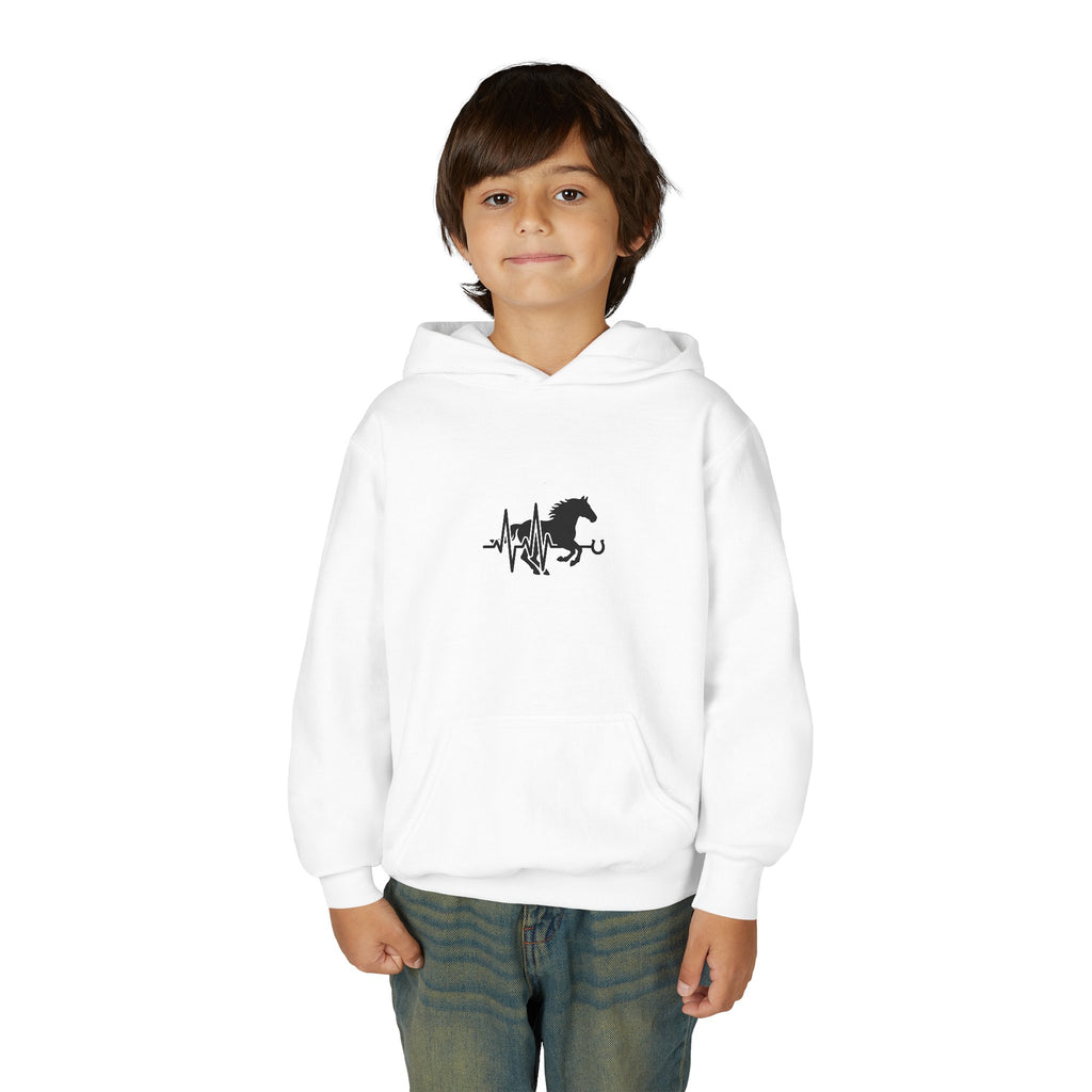 Youth Horse Heartbeat Hoodie - Equestrian Kids Pullover