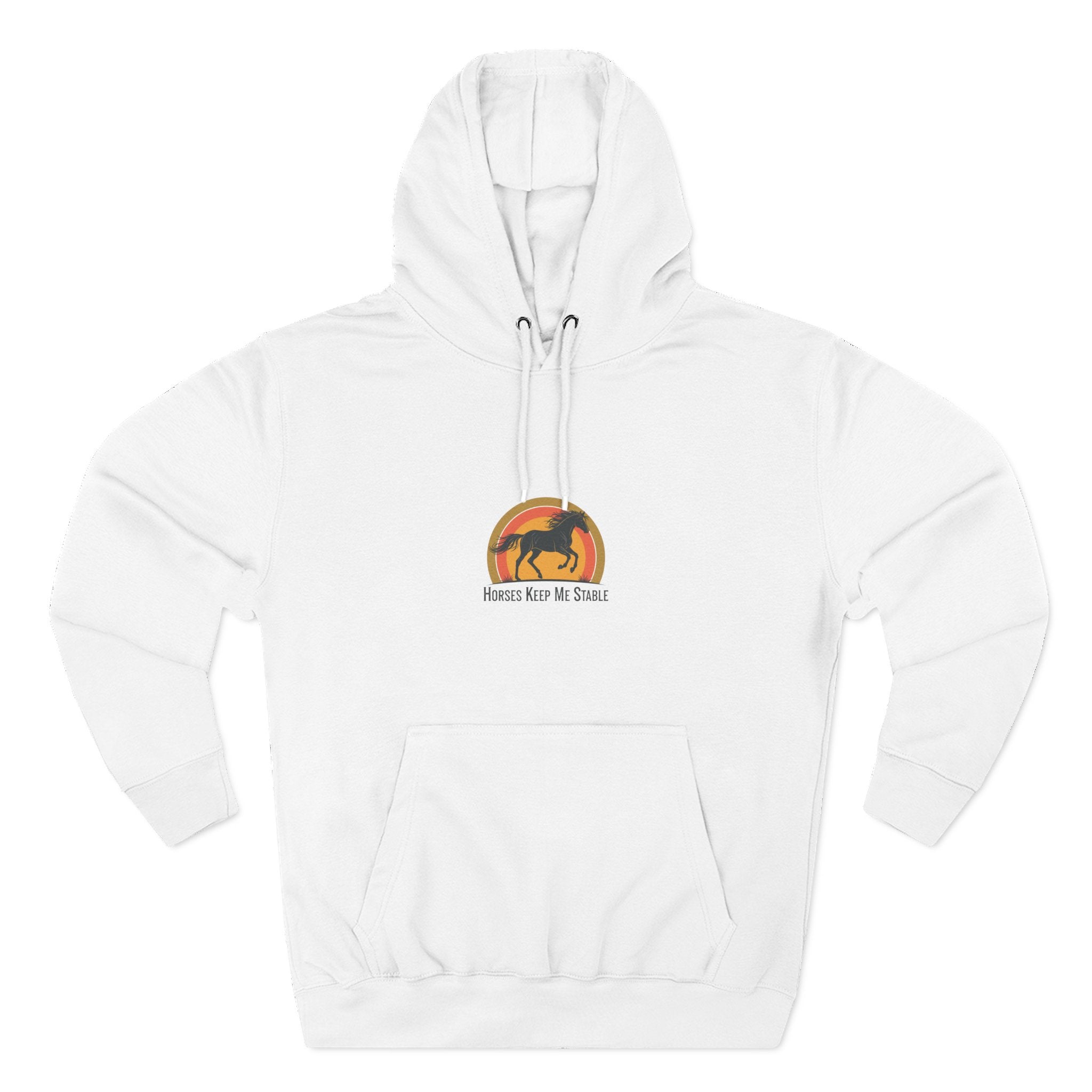 Horse Sunset Hoodie — Retro Equine Graphic Fleece Pullover