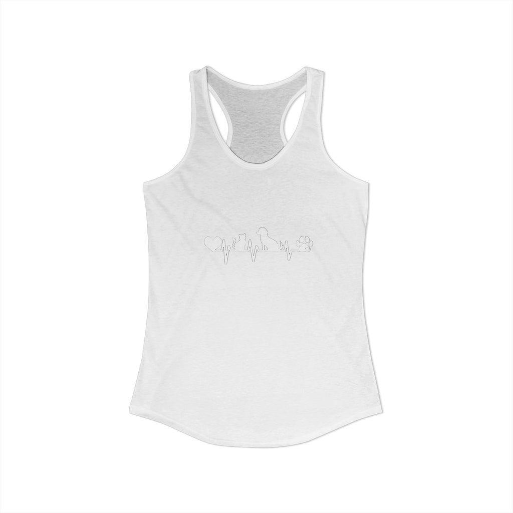 Dog-Cat Heartbeat Racerback Tank