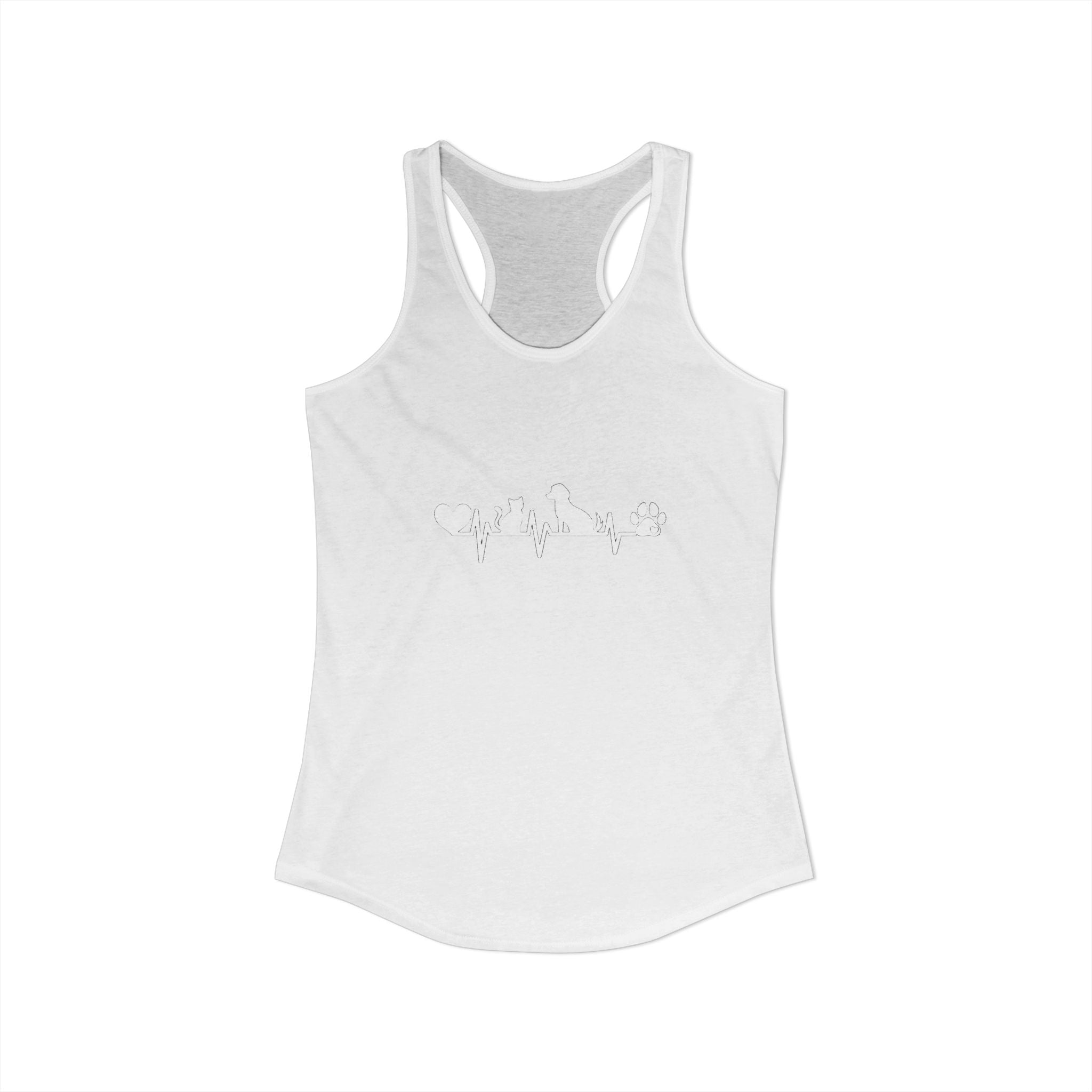 Dog-Cat Heartbeat Racerback Tank