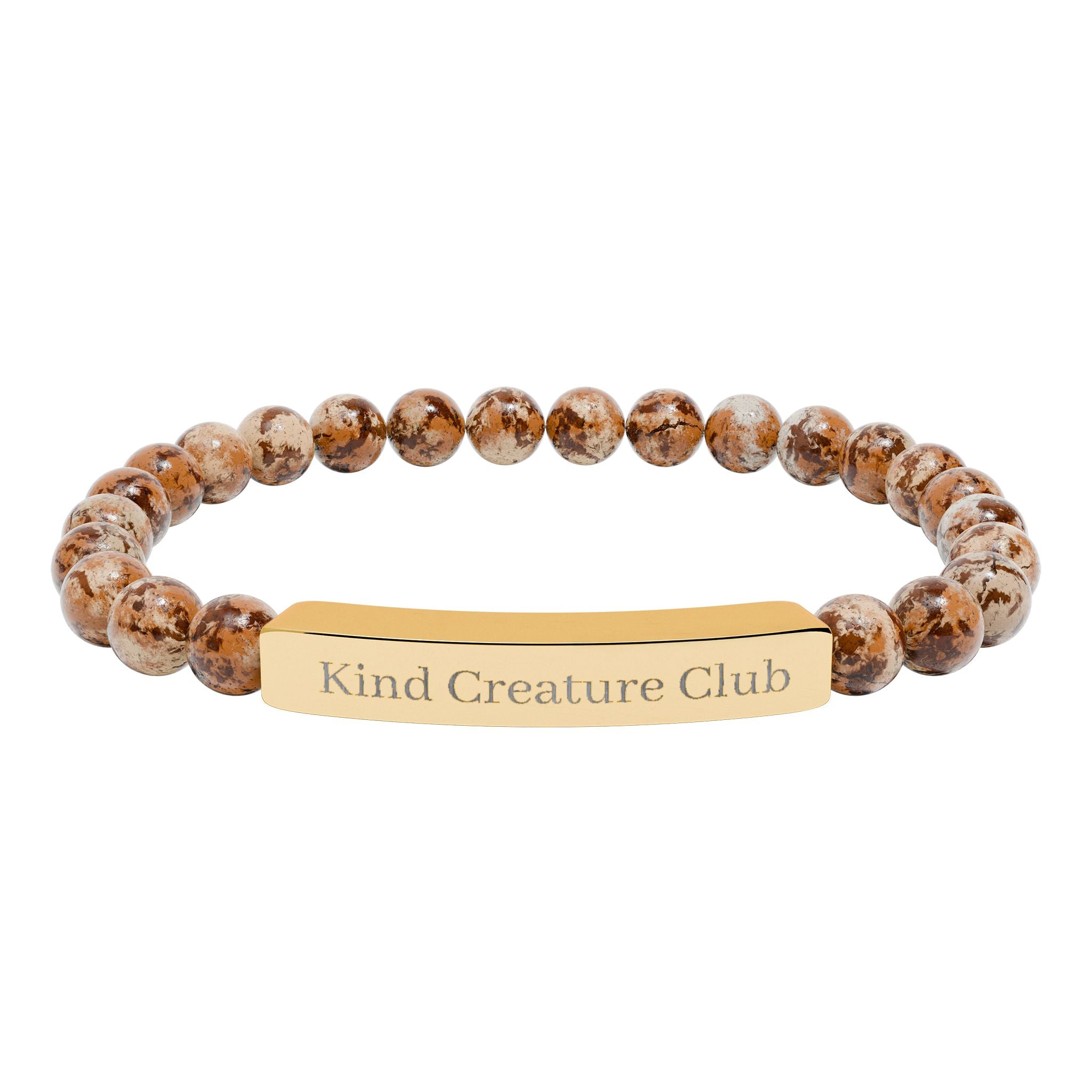 Kind Creature Club Bead Bar Bracelet — Custom Stretch Gemstone Bracelet