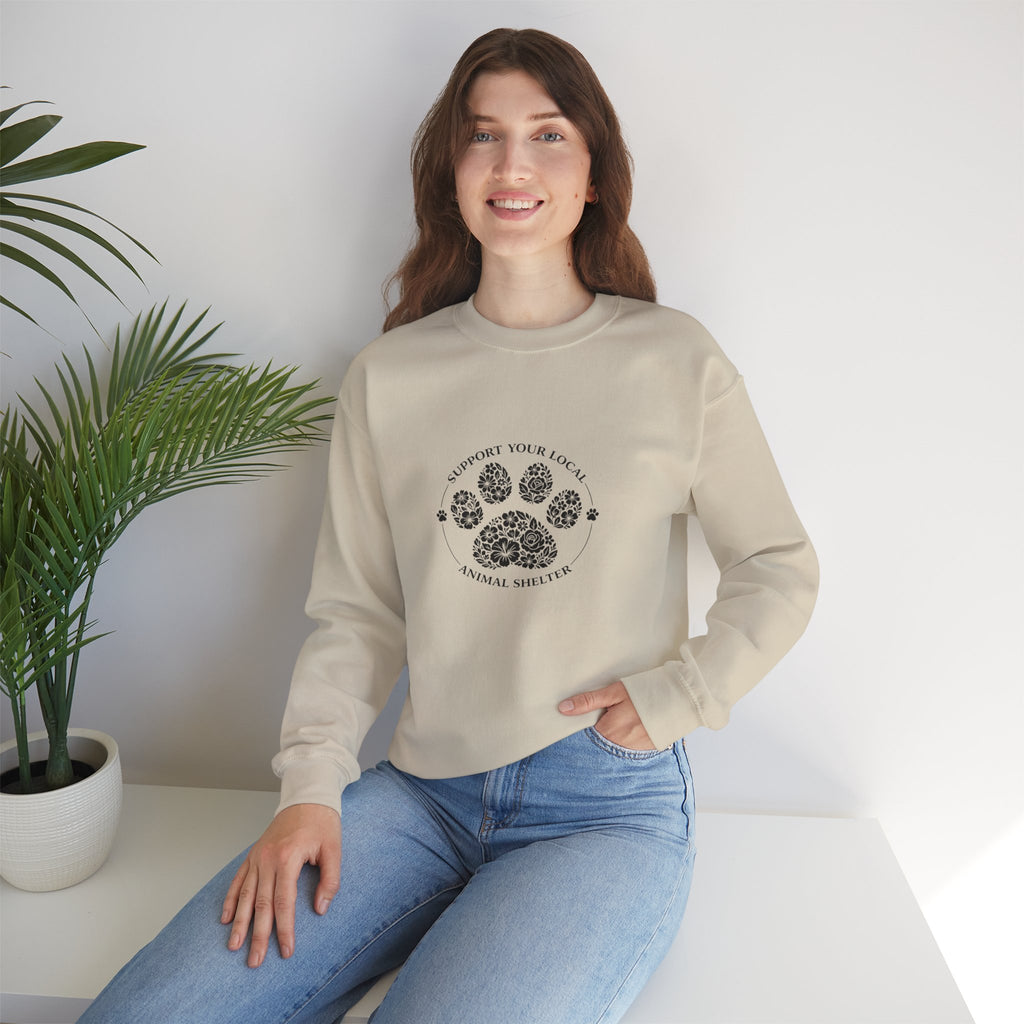 Paw Print Sweatshirt Support your Local Animal Shelter
