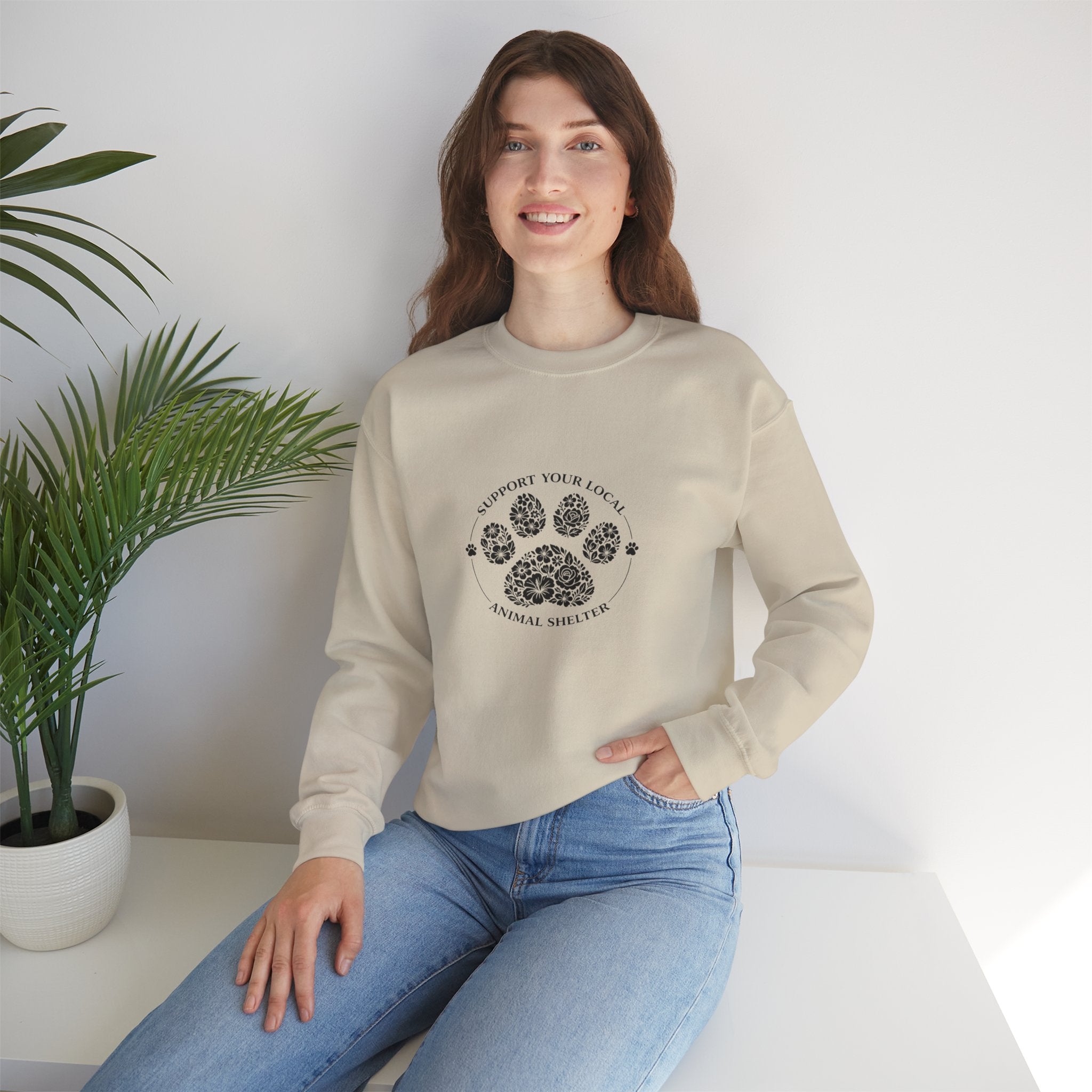 Paw Print Sweatshirt Support your Local Animal Shelter