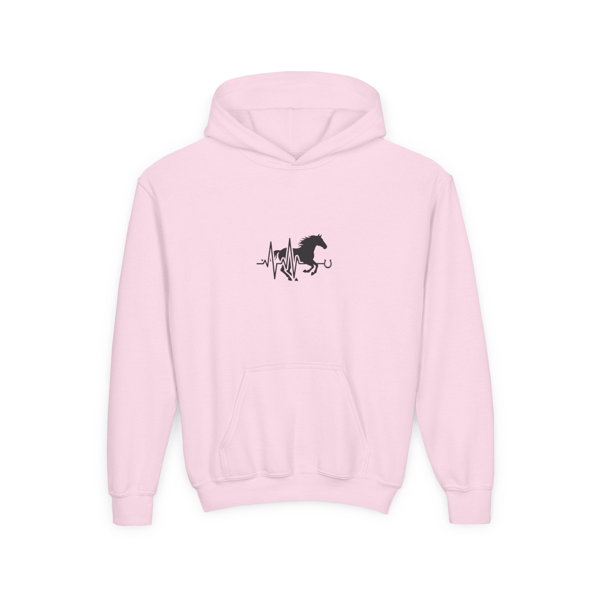 Youth Horse Heartbeat Hoodie - Equestrian Kids Pullover