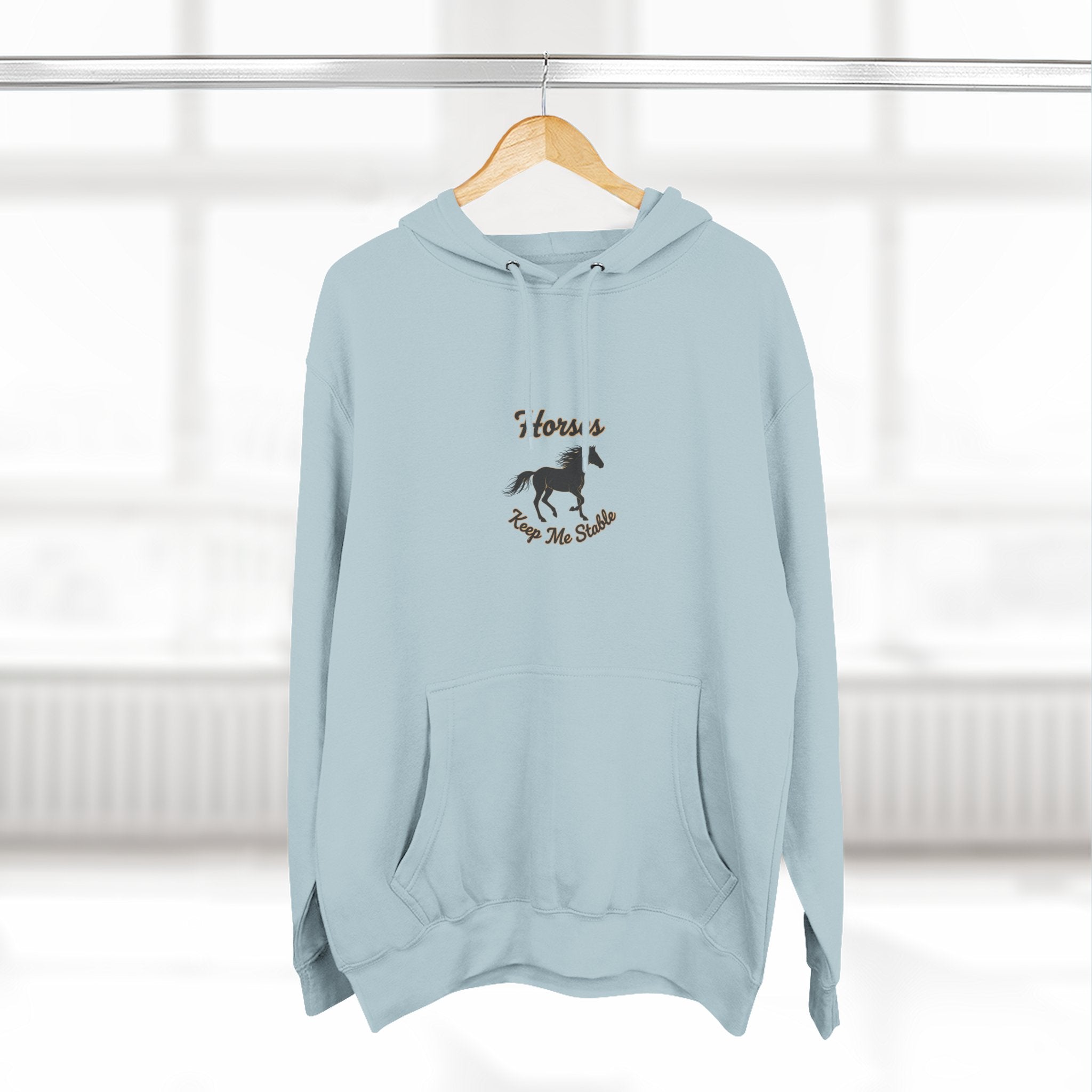 Horse Rescue Hoodie - "Horses Keep Me Stable" Fleece Pullover