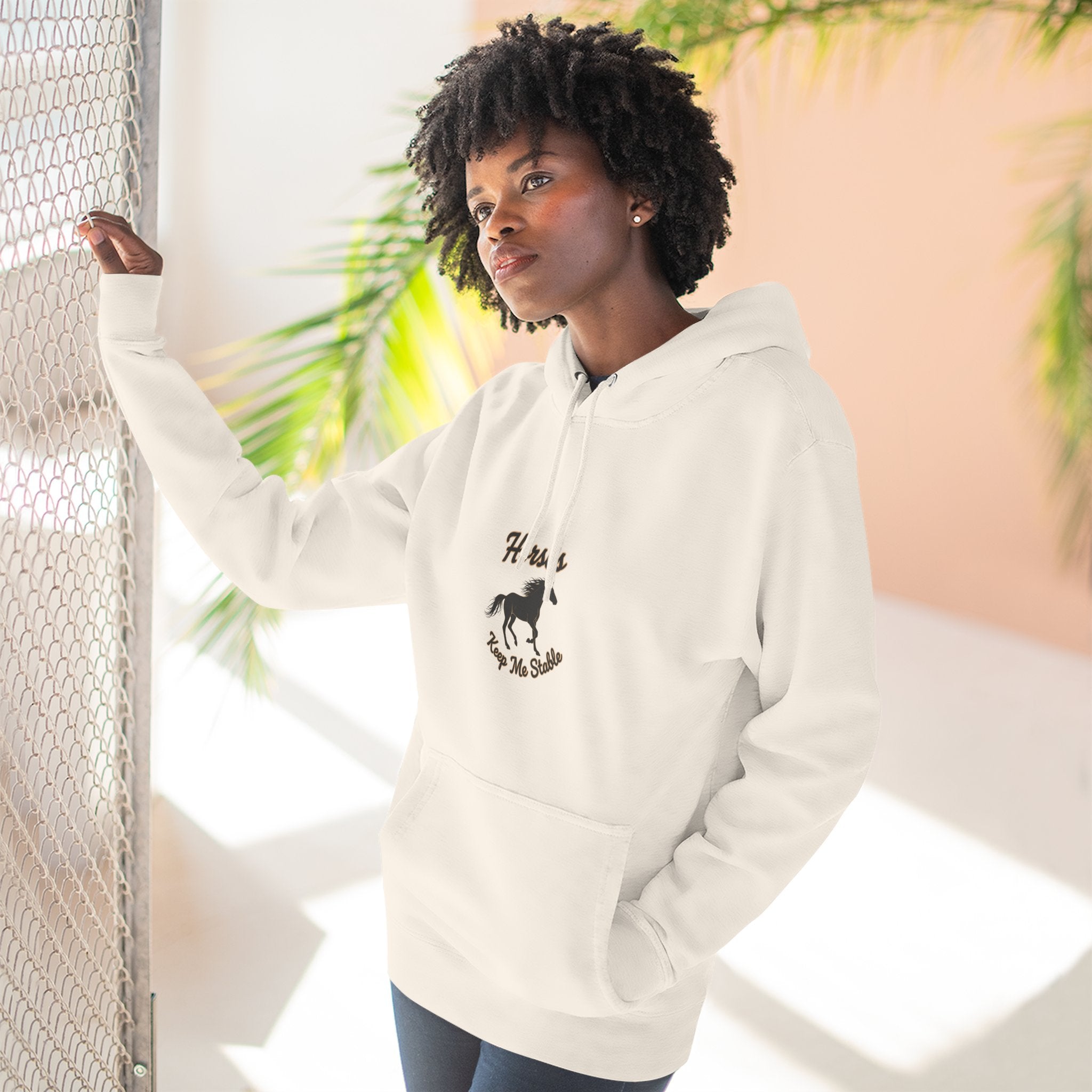 Horse Rescue Hoodie - "Horses Keep Me Stable" Fleece Pullover