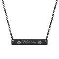 Engravable Paw Bar Necklace — Personalized Horizontal Name Necklace